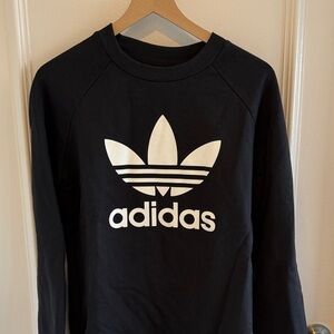 adidas Black Sweatshirt with White Trefoil Logo